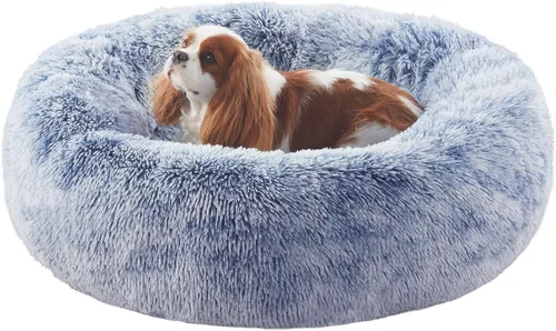 Miniatura 28 de Cama para Perros con Forma de Dona de 45 Pulgadas para Perros Extra Grandes, Cama Redonda Esponjosa Calmante Jumbo para Mascotas con Funda Removible