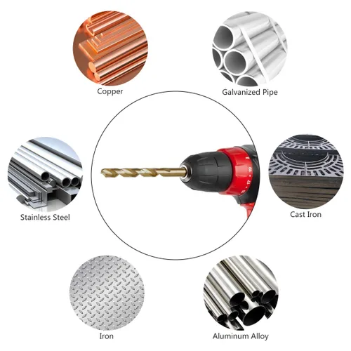 Miniatura 4 de BAIDETS M35 - Brocas de cobalto de 1/4 pulgadas, 10 piezas, juego de brocas helicoidales de metal HSS de 1/4 pulgadas para metal duro, acero