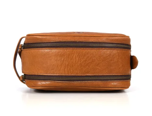 Miniatura 6 de Leather Toiletry Travel Pouch Leather Waterproof Dopp Kit By Aaron Leather Goods