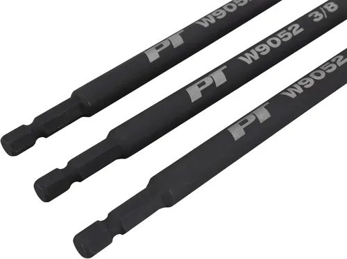 Miniatura 3 de Performance Tool W9052 - Juego de adaptadores de enchufe de 10 pulgadas (3 piezas) de unidad cuadrada biselada en tamaños de unidad de 1/4, 3/8