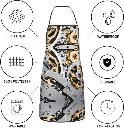 Miniatura 8 de Cool Steampunk Gears Apron,Printed Apron, Chef Pron,Home Cooking Apron