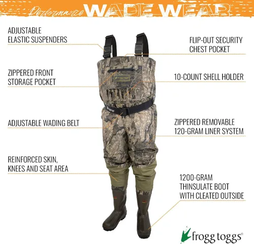 Miniatura 7 de FROGG TOGGS Vadeador de pecho para hombre Grand Refuge 2.0 de tamaño regular transpirable y aislado