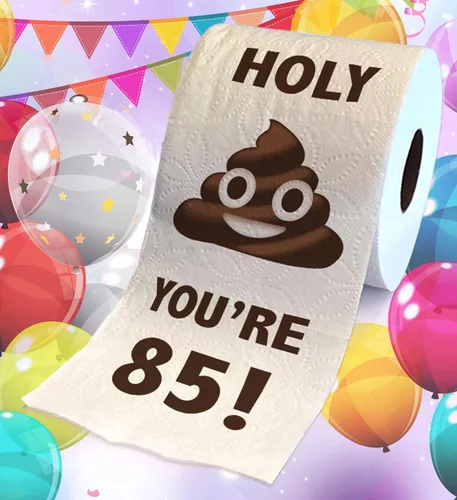 Miniatura 2 de Papel higiénico impreso TP Holy Poop You're 85 - Papel higiénico impreso con texto en inglés «Happy 85th Birthday» para la mejor broma, sorpresa