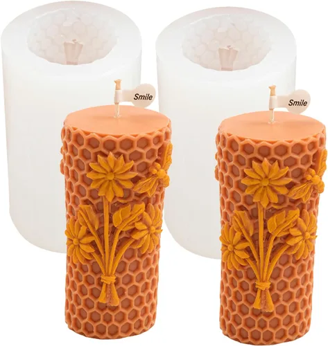 Miniatura 16 de Molde de silicona para vela de abeja en relieve, aroma de nido de abeja, jabón, yeso, herramientas de resina, colmena 3D, perfumada, manualidades