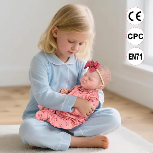 Miniatura 7 de Aori Muñecas Reborn de bebé realistas de 50.8 cm Niña durmiendo recién nacida con cuerpo pesado para abrazar Muñeca de vinilo posable incluye Rojo