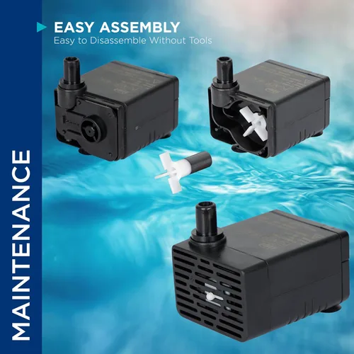 Miniatura 6 de Bomba de Fuente Sumergible Alpine Corporation de 120 GPH con Luz Halógena de 5W para Fuentes Exteriores, Bebederos de Aves, Estanques