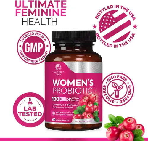 Miniatura 4 de Probióticos para mujeres 100 mil millones de UFC por porción - Probiótico para mujer para la salud digestiva 16 cepas únicas - Balance diario del pH