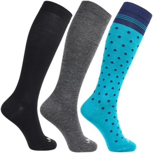 Miniatura 7 de ja vie Calcetines cómodos de lana merino para mujeres y hombres, calcetines de compresión graduados (15-20 mmHg) medias de compresión hasta
