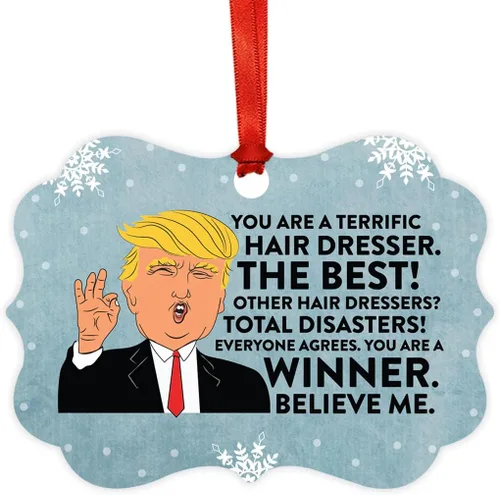 Miniatura 67 de Andaz Press Presidente Donald Trump Fancy Frame Recuerdo Adorno de Navidad Regalo de broma Ejecutivo de Cuenta, 1 paquete, Divertidas Ideas