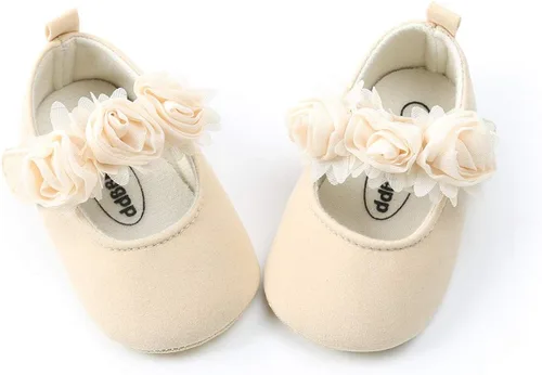 Miniatura 4 de ENERCAKE Zapatos de bebé para niña suela suave floral recién nacido Mary Jane zapatos planos para bautizo zapatos
