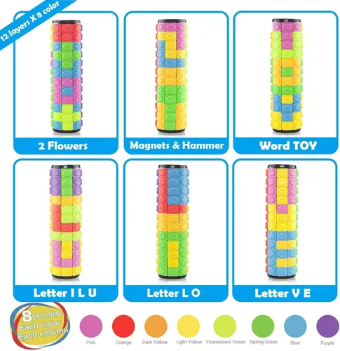 Miniatura 3 de R.Y.TOYS Juguete para ansiedad, rompecabezas de cubo mágico, rompecabezas de cerebro para adultos, juego de mano inquieto de lógica giratoria