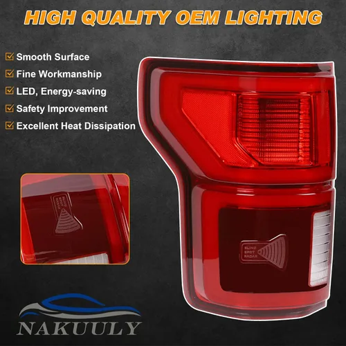 Miniatura 5 de Luz Trasera LED con Punto Ciego Compatible con Ford F150 2018 2019 2020 Lado Izquierdo del Conductor Luz Trasera Lámpara de Freno Trasero Ensamblaje