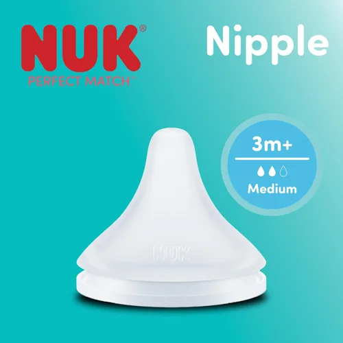 Miniatura 5 de NUK Perfect Match - Pezón de silicona suave de flujo lento con ventilación anticólico, paquete de 2, sin BPA