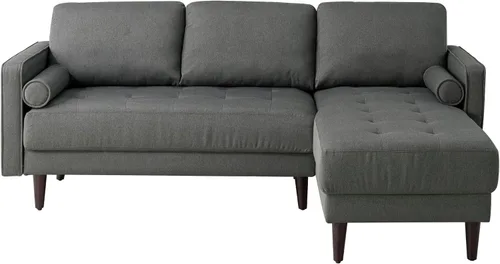 Miniatura 4 de Studio Living® Lexington Sofá Chaise de 83.1 pulgadas, moderno de mediados de siglo, comodidad de resortes ensacados, chaise reversible, fácil Gris