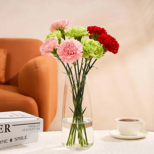 Miniatura 3 de Jarrón de vidrio transparente para decoración del hogar, decoración moderna del hogar para flores de tallo largo, centro de mesa para sala de estar