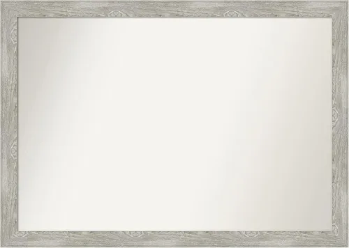 Miniatura 295 de Amanti Art Espejo de baño gris para sobre el fregadero, 31 x 48 pulgadas, espejo de tocador rectangular estrecho de color gris, marco de madera
