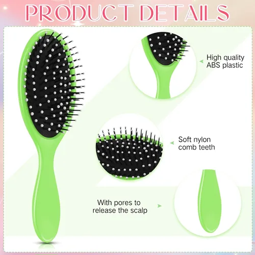 Miniatura 5 de Suclain 30 cepillos de pelo para mujer, cepillo desenredante de viaje, cerdas suaves con base de cojín, cepillo de secado desenredante