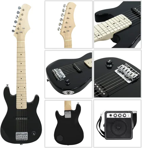 Miniatura 2 de Guitarra eléctrica para principiantes de 30 pulgadas con amplificador de 5 W y paquete de accesorios, bolsa de guitarra