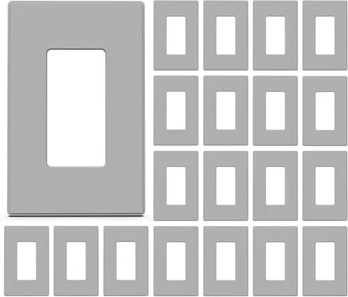 Miniatura 8 de ELEGRP Placas de pared decorativas sin tornillos de 2 posiciones, placas de cubierta de tamaño mediano, cubierta de placa frontal termoplástica Negro