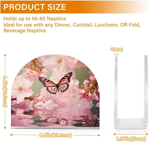 Miniatura 3 de Napkin Holder Streamside Butterfly Napkin Holders for Tables, Clear Acrylic Napkin Holders Cocktail Napkin Holder for Kitchen Restaurant Bar Home