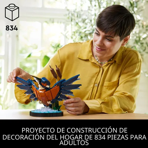 Miniatura 2 de LEGO Icons Modelo de Ave Martín Pescador, Set Creativo para Adultos para Construir y Exhibir, Proyecto Relajante para Amantes y Entusiastas