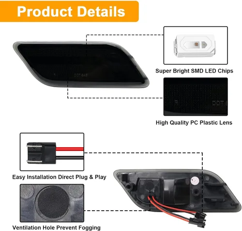 Miniatura 5 de Luces LED de posición laterales compatibles con Clase E W207 C207 A207 E350 E550 Coupé Convertible 2010-2013, lámparas de marcador de guardabarros