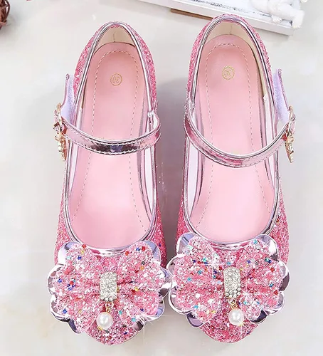 Miniatura 6 de Walofou Zapatos de vestir para niñas de flores, zapatos de tacón para fiesta de boda, zapatos planos de princesa Mary Jane para niños pequeños