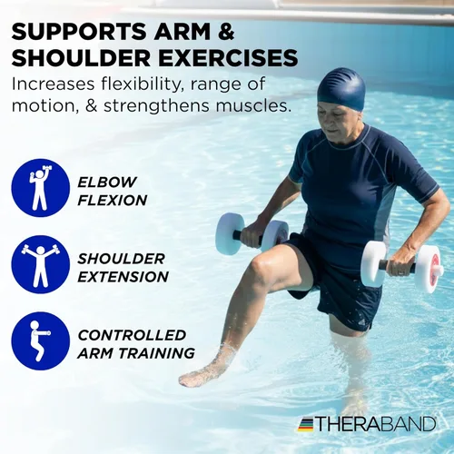 Miniatura 5 de THERABAND Water Weights, Aquatic Dumbbells for Pool Fitness, 2 Foam Weights with Padded Grip for Water Aerobics, Therapy, Workouts, Pool Exercise