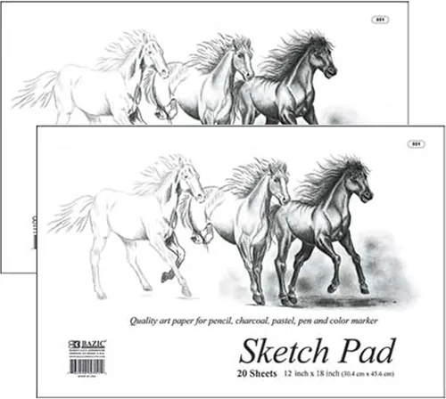 Miniatura 7 de BAZIC Products Bloc de bocetos, 20 hojas, 12 x 18 pulgadas, papel de dibujo