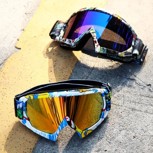 Miniatura 4 de 2 piezas de gafas para ATV para adultos, gafas antiniebla para moto de tierra, gafas de motocross para motocicleta y esquí para hombres y mujeres