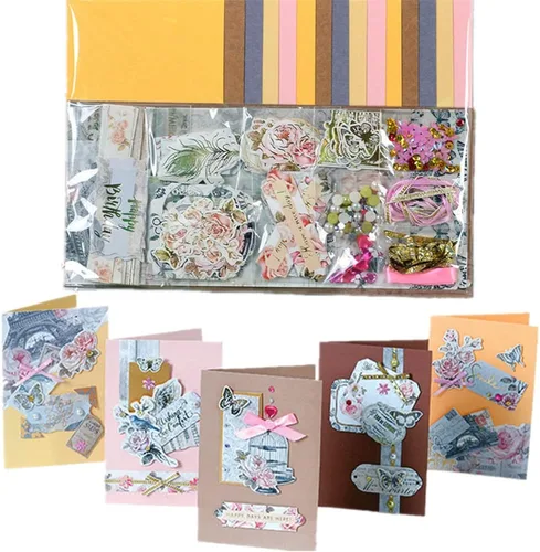 Kits de fabricación de tarjetas de papel Gigicloud Kits de tarjetas de felicitación hechas a mano coloridas Material de fabricación DIY para
