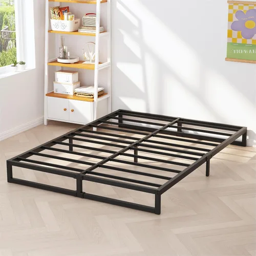 Miniatura 14 de Richwanone Base de cama individual de 5 pulgadas, base de colchón de plataforma metálica con soporte de listones de acero, no necesita somier, fácil