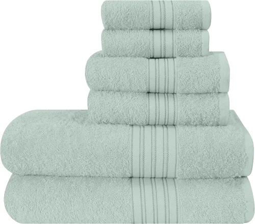 Miniatura 55 de BOUTIQUO Juego de 2 toallas de baño 100% algodón de 28 x 55 pulgadas, toallas de baño grandes ecológicas, compactas, de secado rápido, ligeras, Rosa