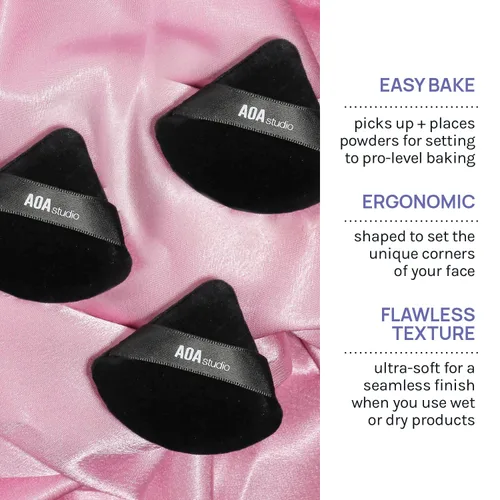 Miniatura 3 de AOA Studio Velvet Puffs - Juego de 6 esponjas de maquillaje sueltas en polvo corporal, esponja de terciopelo para maquillaje, esponja para mezclar