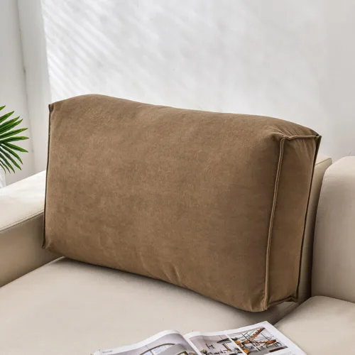 Almohadas para cabecero, almohada de lectura, cojín grande para cabecero, respaldo de cama, soporte de posicionamiento con funda extraíble Marrón