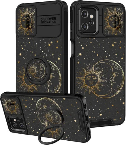 Miniatura 30 de para Moto G 5G 2023 funda - Cubierta de teléfono linda con corazón para mujeres y niñas, diseño único negro con cubierta deslizante para la cámara