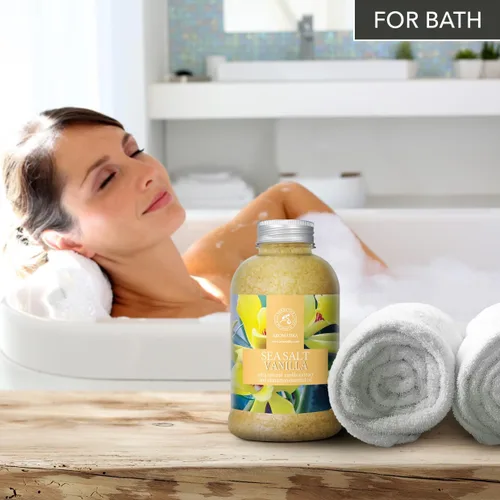Miniatura 6 de Sal marina de vainilla de 21.16 onzas – con aceites esenciales de vainilla y canela – Sales marinas de baño naturales – Lo mejor para el baño – Buen