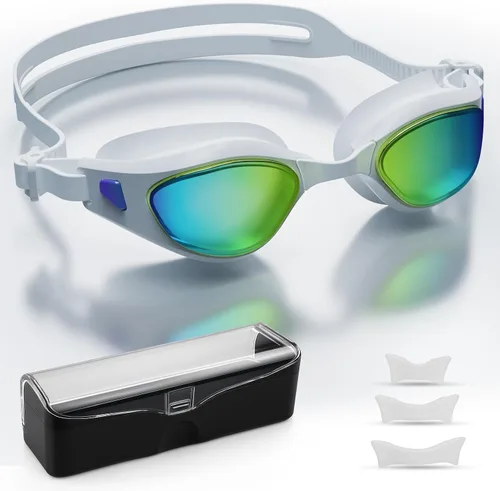 Miniatura 8 de Gafas de natación, gafas de natación polarizadas, antiniebla, sin fugas, protección UV, gafas de natación de visión amplia para mujeres y hombres