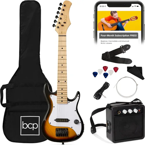 Miniatura 11 de Best Choice Products - Kit de guitarra eléctrica infantil de 30 pulgadas para principiantes con amplificador de 5W, correa, funda, cuerdas y púas