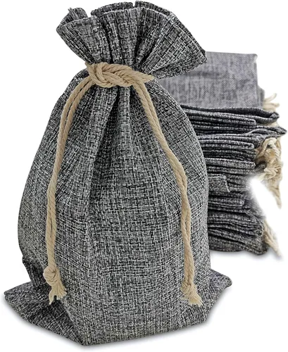 Miniatura 5 de 50 bolsas de arpillera con cordón, bolsa de regalo rústica de 7 x 10 pulgadas, paquete a granel para tazas, tarros de masón, Navidad, Adviento