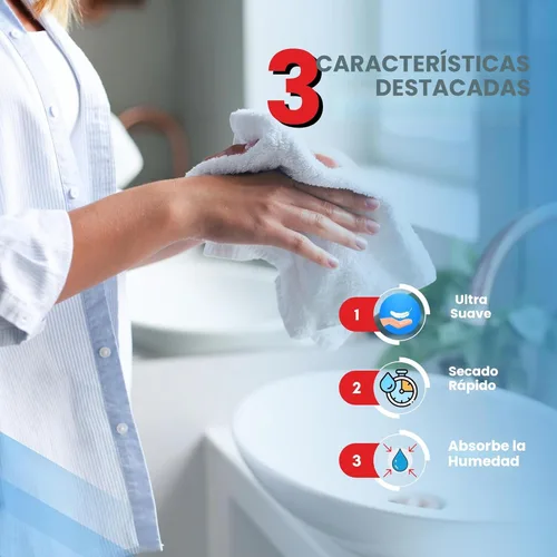 Miniatura 4 de Infinitee Xclusives Toallas de lujo para la ducha [13 x 13] – 100% algodón [paquete de 12], toallas faciales suaves y absorbentes para baño, Gris