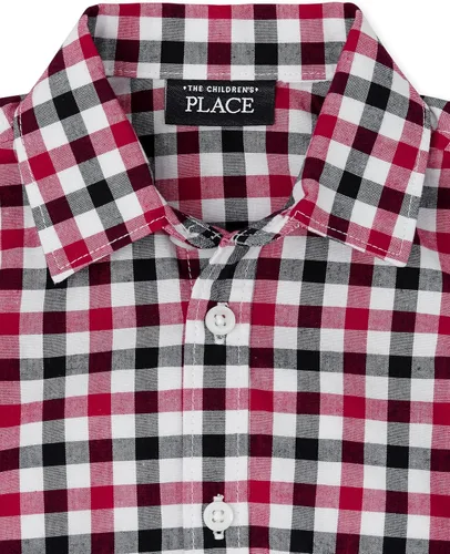 Miniatura 2 de The Children's Place Conjunto de 2 piezas con botones y pantalones cortos de manga corta para bebés niños y bebés, paquete de 2
