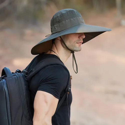Miniatura 2 de Leotruny Sombrero de pescador de ala súper ancha UPF50+ sombrero impermeable para pesca, senderismo, camping