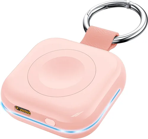 Miniatura 12 de Cargador de viaje portátil para Apple Watch Series 8, cargador inalámbrico para iWatch de 1200 mAh con cable de carga, llavero de bolso, cargadores