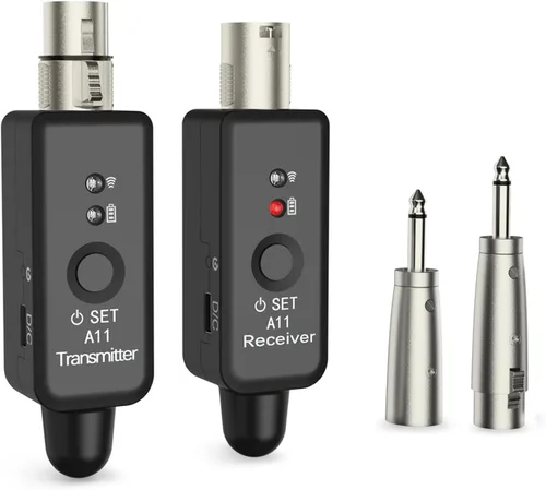 Transmisor y receptor XLR inalámbrico A11 2.4GHz, sistema de micrófono inalámbrico para micrófonos dinámicos, mezclador de audio, sistema de PA,