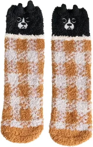 Violet Mist Calcetines mullidos para hombre, unisex, lindos animales, acogedores, divertidos, esponjosos, cálidos, de invierno, de felpa, para
