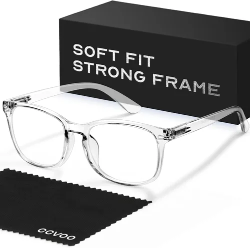 Miniatura 9 de CCVOO Lentes de lectura con estampado elegante, filtro de luz azul y protección UV, marcos cuadrados, lectores para mujer Leopardo