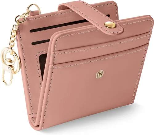 Miniatura 17 de Jogjam Cartera pequeña para mujer, Rfid delgada y compacta para tarjetas de crédito, billetera plegable de piel sintética, bolsillo con cremallera
