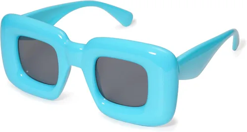 VANLINKER Lindas gafas de sol cuadradas infladas para mujeres y hombres, gafas gruesas retro con marco grueso divertido máscara sombras VL9733