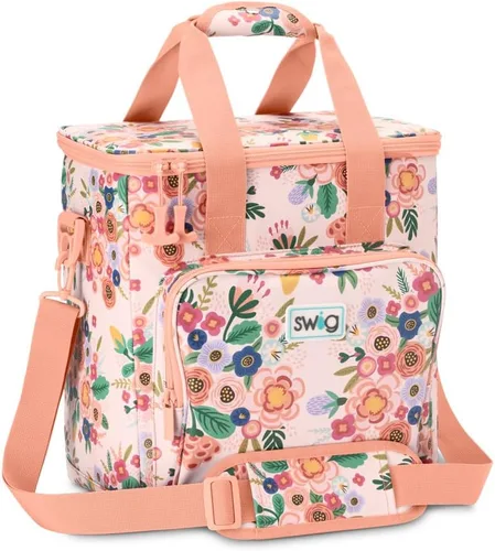 Miniatura 11 de Swig Life Bolsa térmica con triple aislamiento con cremallera, bolsa enfriadora de viaje grande con capacidad para 16-24 latas, o 6 botellas